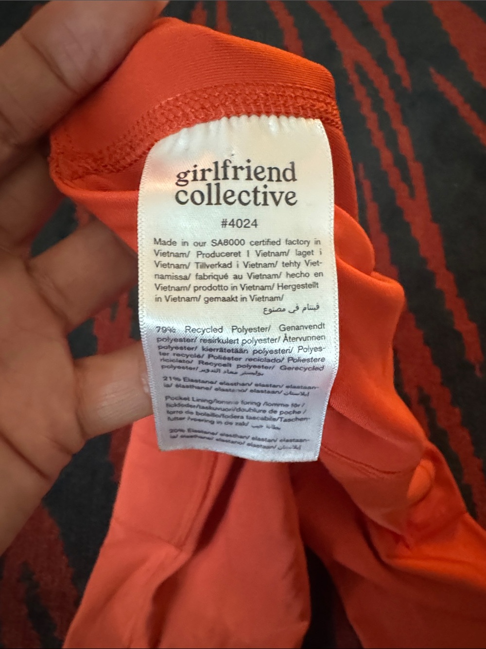 Two pairs girlfriend collective Orange and Plum Leggings - Picture 4 of 13